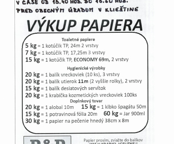 Výkup papiera rok.2026