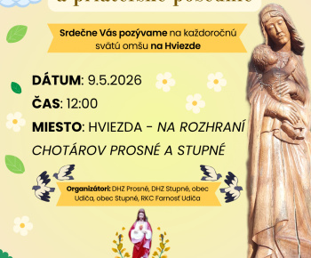 Svätá omša a priateľské posedenie na Hviezde dňa 9.5.2026 