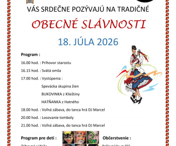 Obecné slávnosti dňa 18.07.2026 (sobota). 