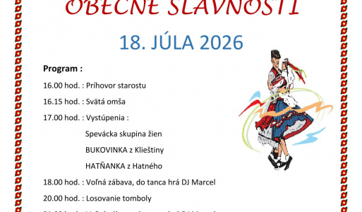 Obecné slávnosti dňa 18.07.2026 (sobota).  