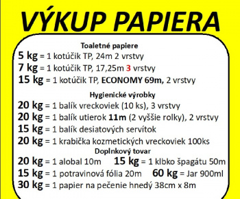 Výkup papiera rok.2026