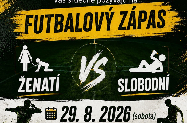 Futbalový zápas ženatí proti slobodným 29.08.2026