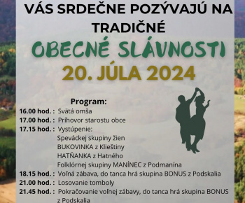 Obecné slávnosti dňa 20.07.2024