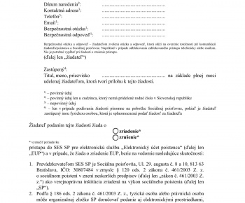 Elektronický účet poistenca Elektronický účet poistenca