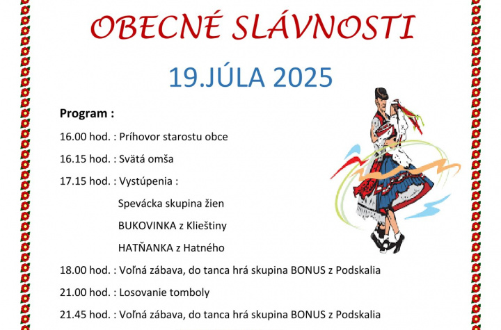 Obecné slávnosti 19.07.2025 