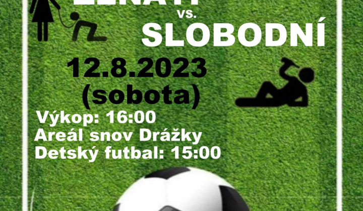 Futbalový zápas ženatí vs. slobodní dňa 12.08.2023 (sobota) o 16.00 hod. v areáli Drážky. 