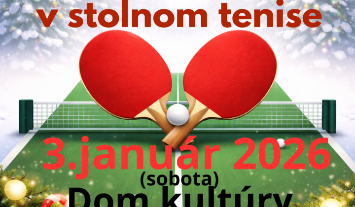 Stolnotenisový turnaj dňa 03.01.2026 (sobota) v Kultúrnom dome v Klieštine