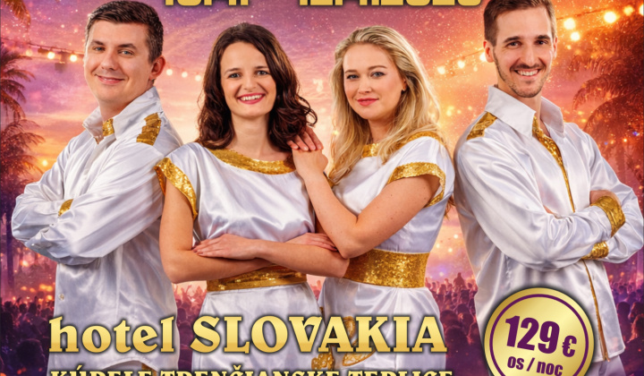 Kúpele Trenčianske Teplice – ponuka špeciálneho pobytu od 10.4.2026 do 12.4.2026 s názvom Minirelax & Mamma Mia počas sobotného večera. 